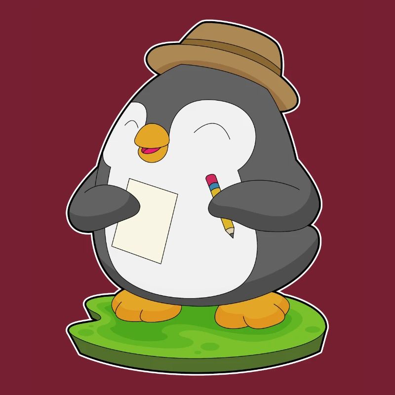 Pinguin Bleistift Papier Schule
