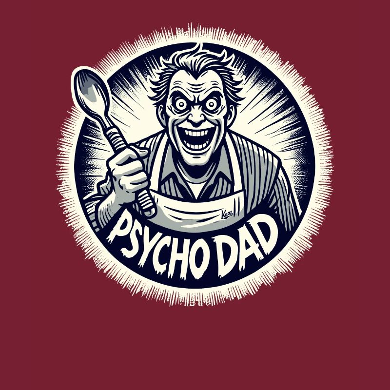 Psycho-Papa mit Kochlöffel