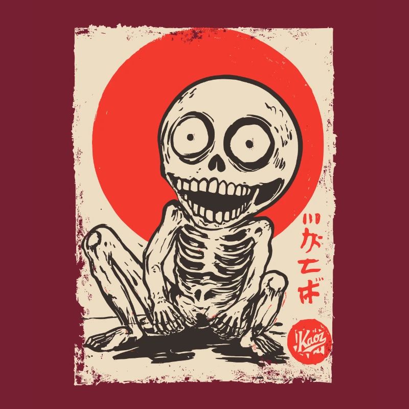 Lustiges japanisches Edo Ära Skelett