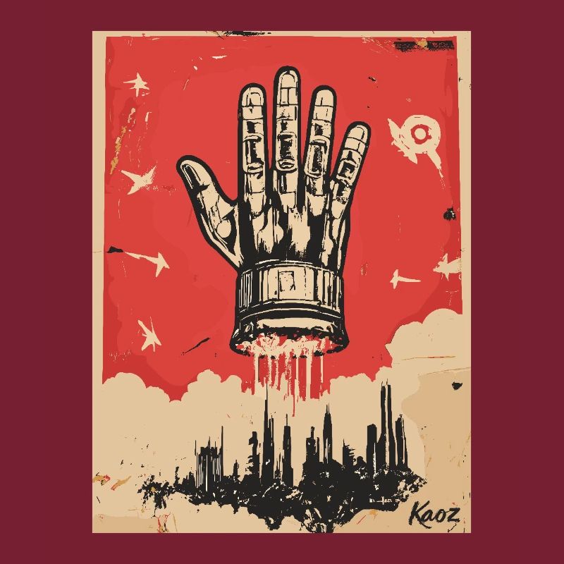 The hand in propaganda style
