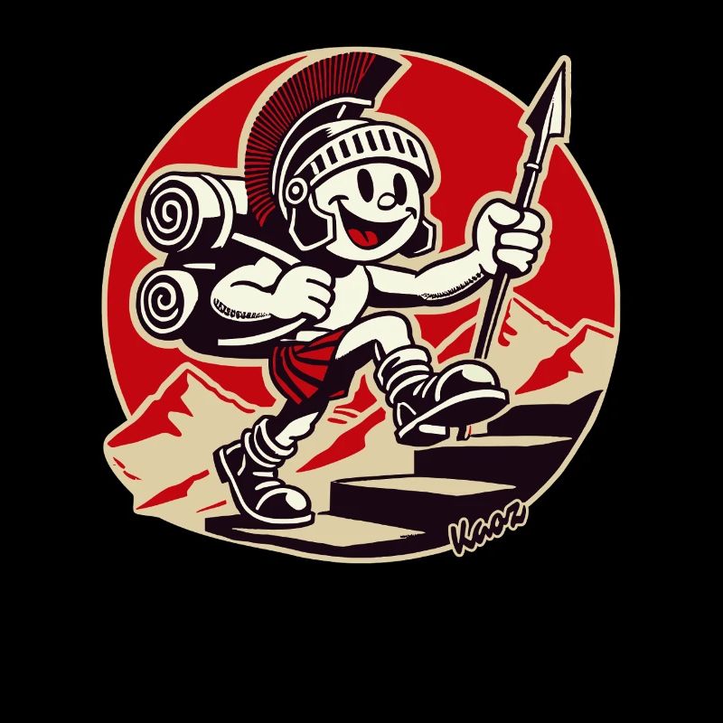 Randonnée de soldat romain joyeux