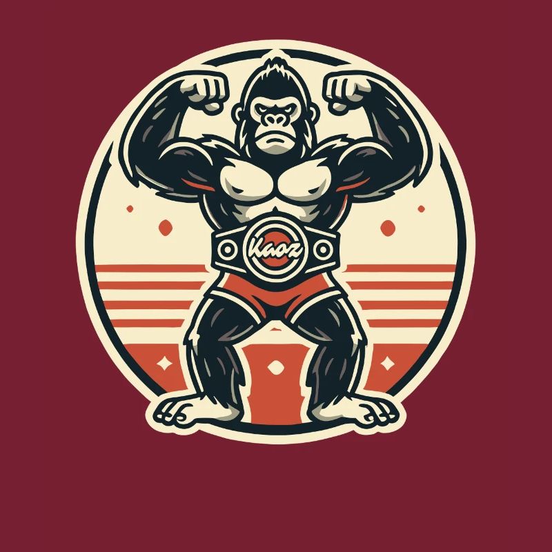 Starker Gorilla mit Champion-Gürtel