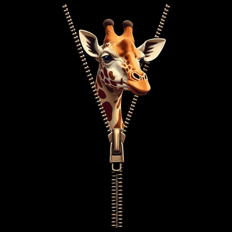 Girafe Stylisée avec Fermeture Zip