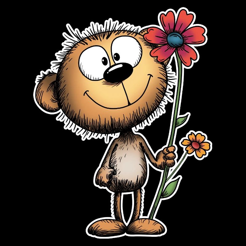 Ours joyeux avec fleur