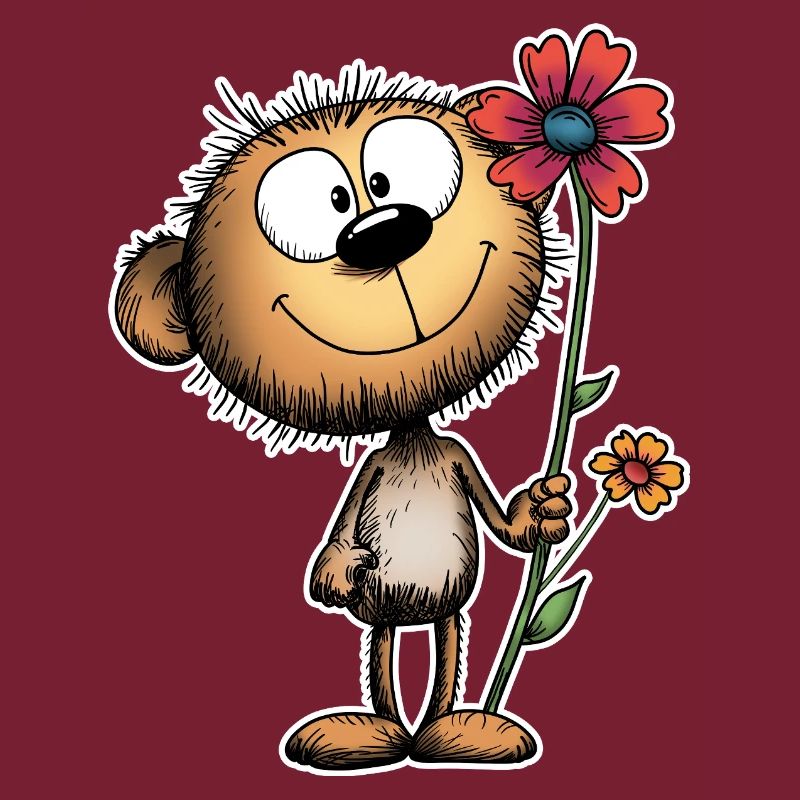 Ours joyeux avec fleur