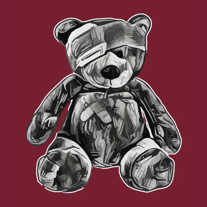 Toy teddy bear with an eye patch