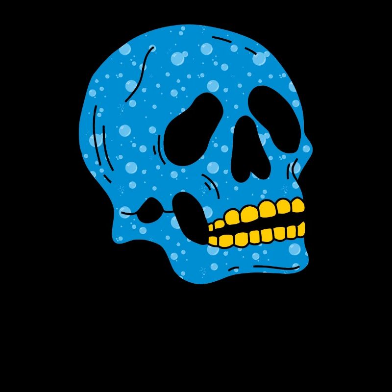 Blue bubbles skull