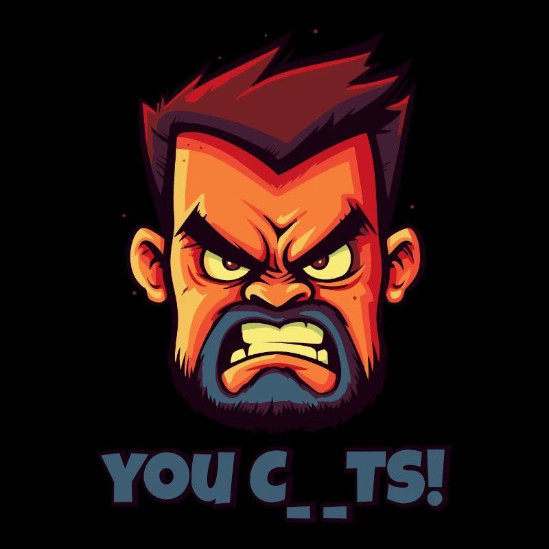 Visage En Colère Boucher Insulte Drôle