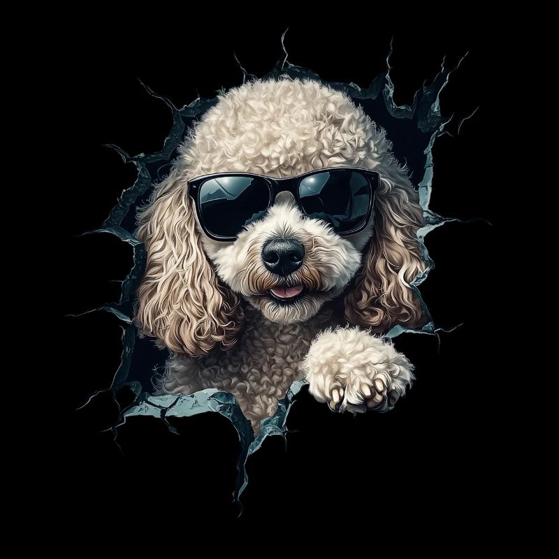 Drôle de chien propriétaire Chien mignon caniche