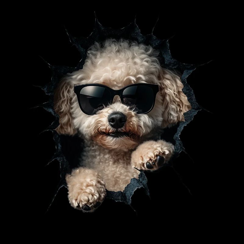 Drôle de chien propriétaire Chien mignon caniche