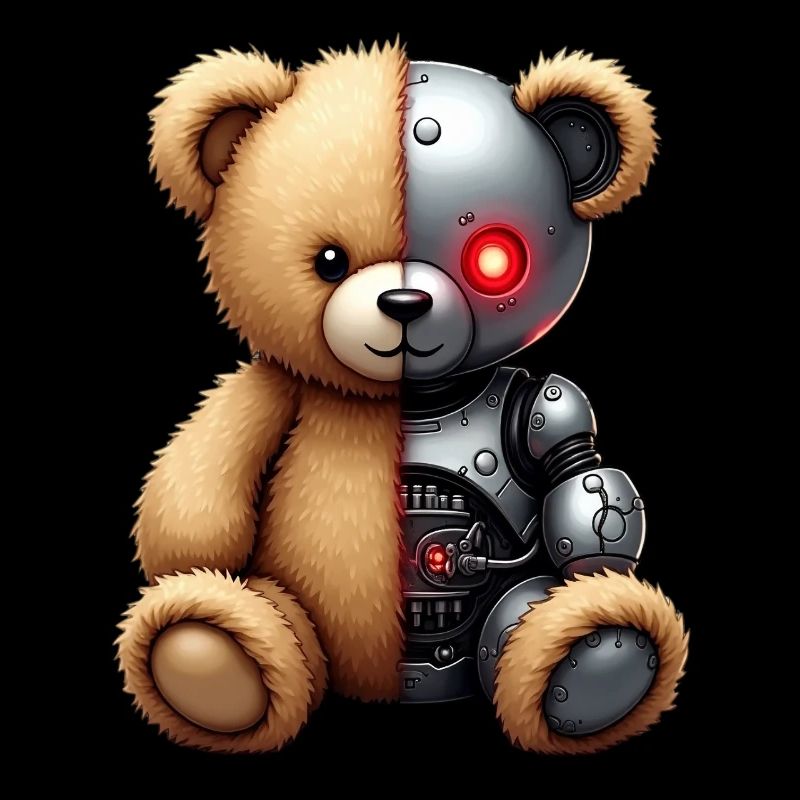 Lustige Roboter Tech Teddybär Cyborg Tier Bär