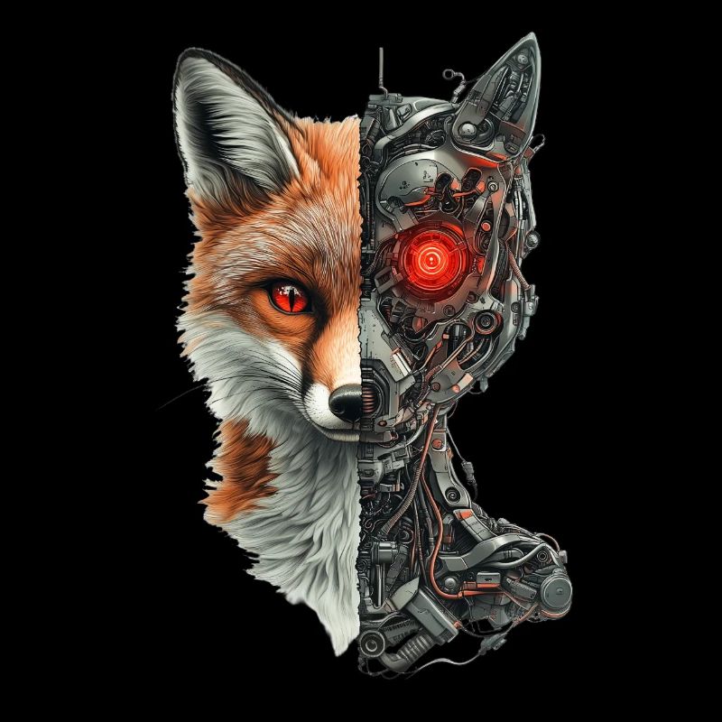 Funny Robot Fox Cyborg Animal Fox Cute Fox