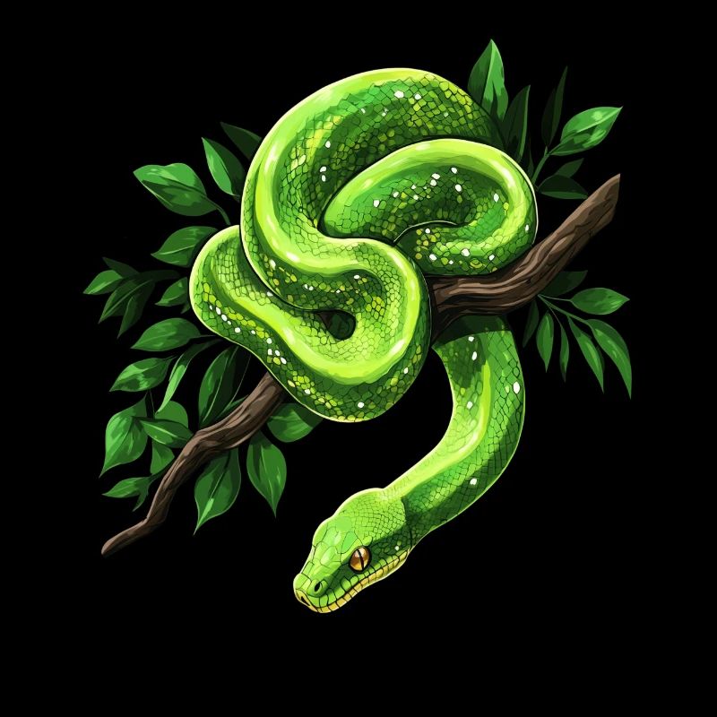 Arbre vert Python Serpents Amoureux Terrarium