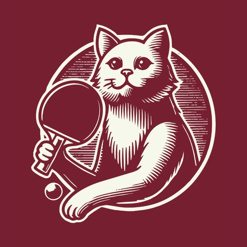 chat mignon jouant à l’art du tennis de table