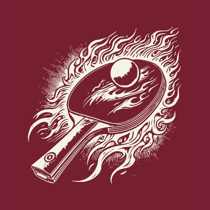 Fiery Table Tennis Racket Passion