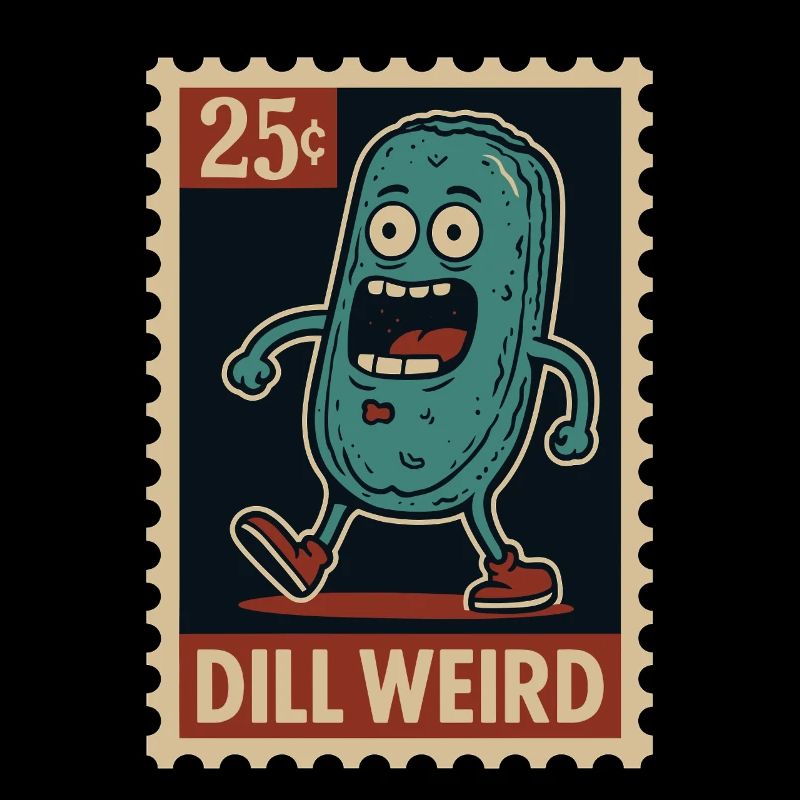 Komische Gurke als Briefmarke