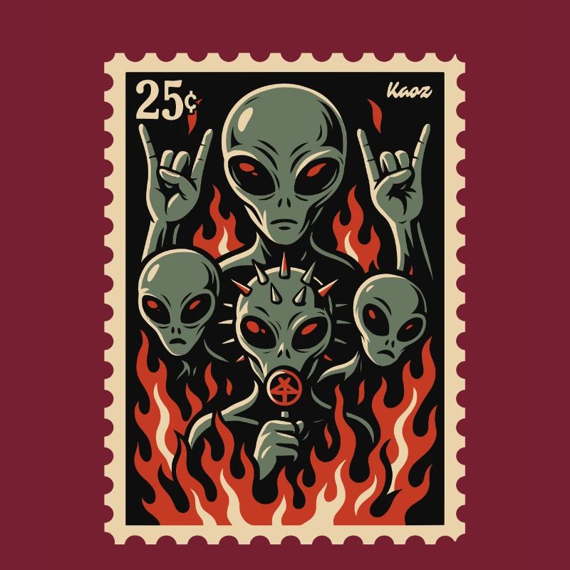 Aliens with mask and fire