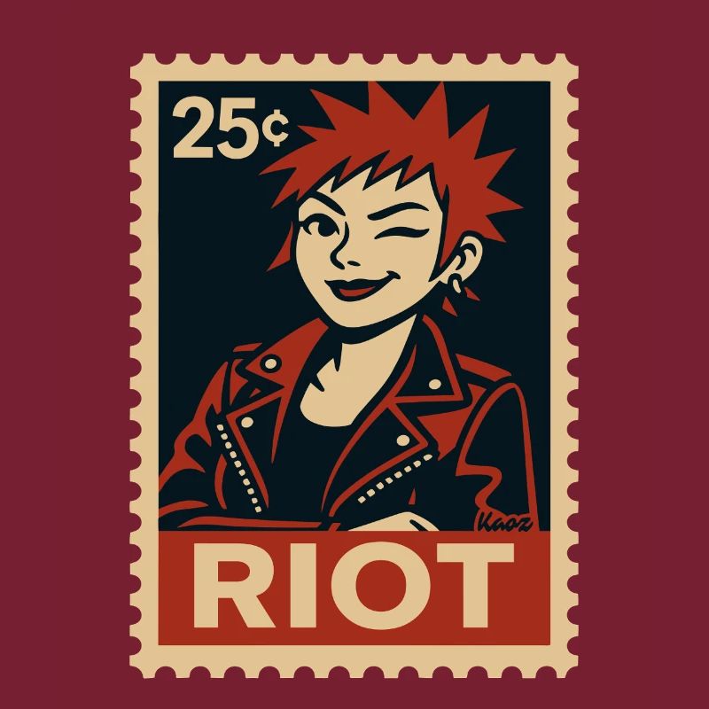 Femme punk avec une coiffure rousse