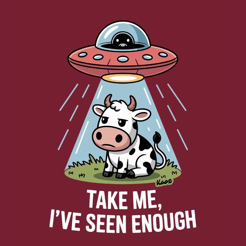 Cow with UFO and Light Beam Alien Abduction