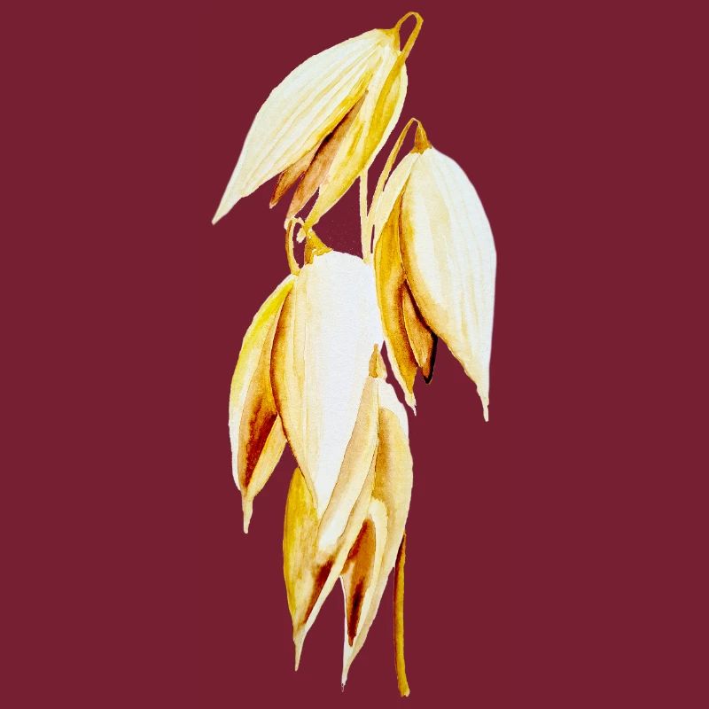 Avoine à feuilles jaune dorée imprimées