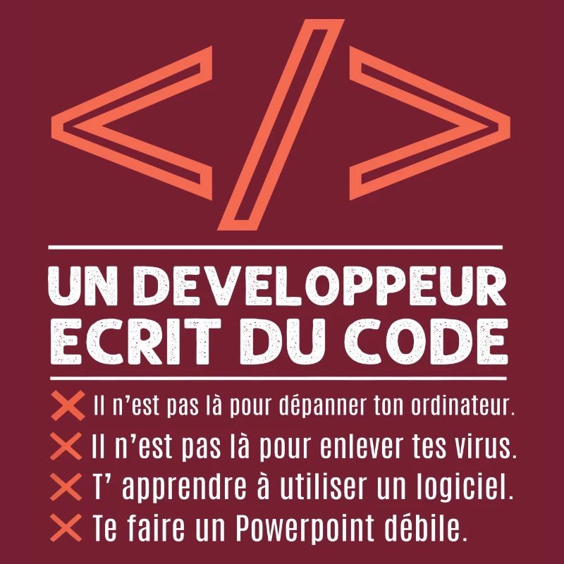 Un développeur écrit du code humour programmation