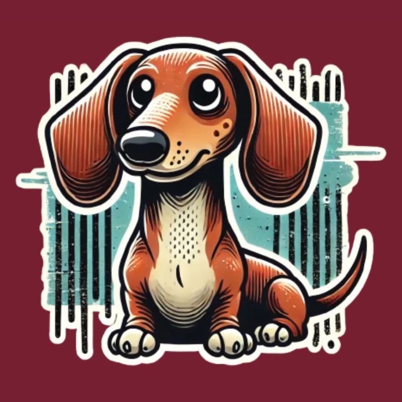 Süßer Dackel Comic Stil Teckel Hund