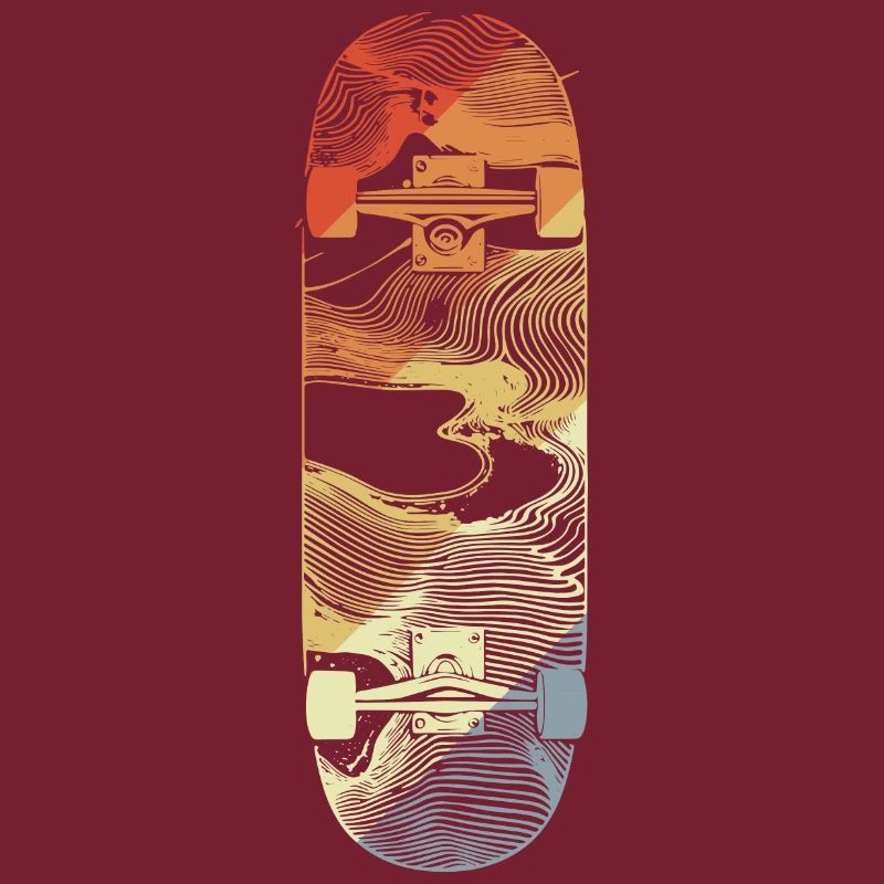 Retro Skateboard Drawing