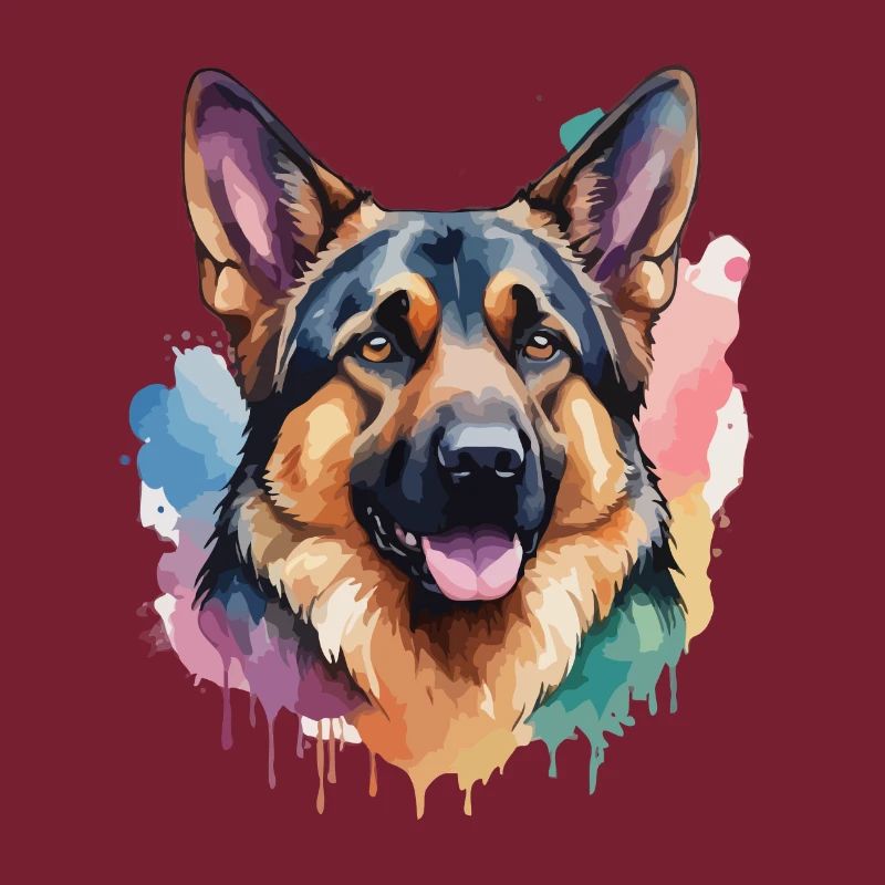 Deutscher Schäferhund Cool Colorful Deutscher Schäferhund