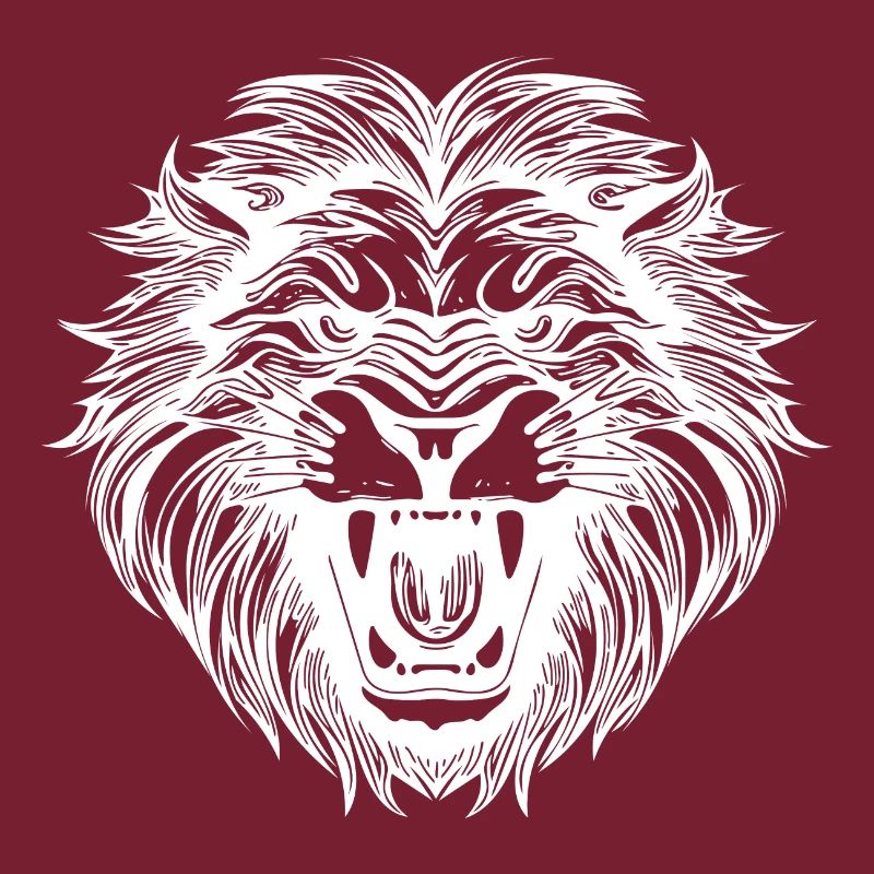 Wild Huge Lion Head Tattoo Style Mane