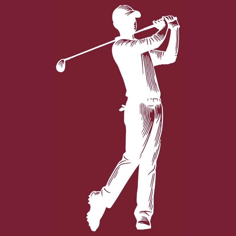 Golf player hits sport ball on golf course
