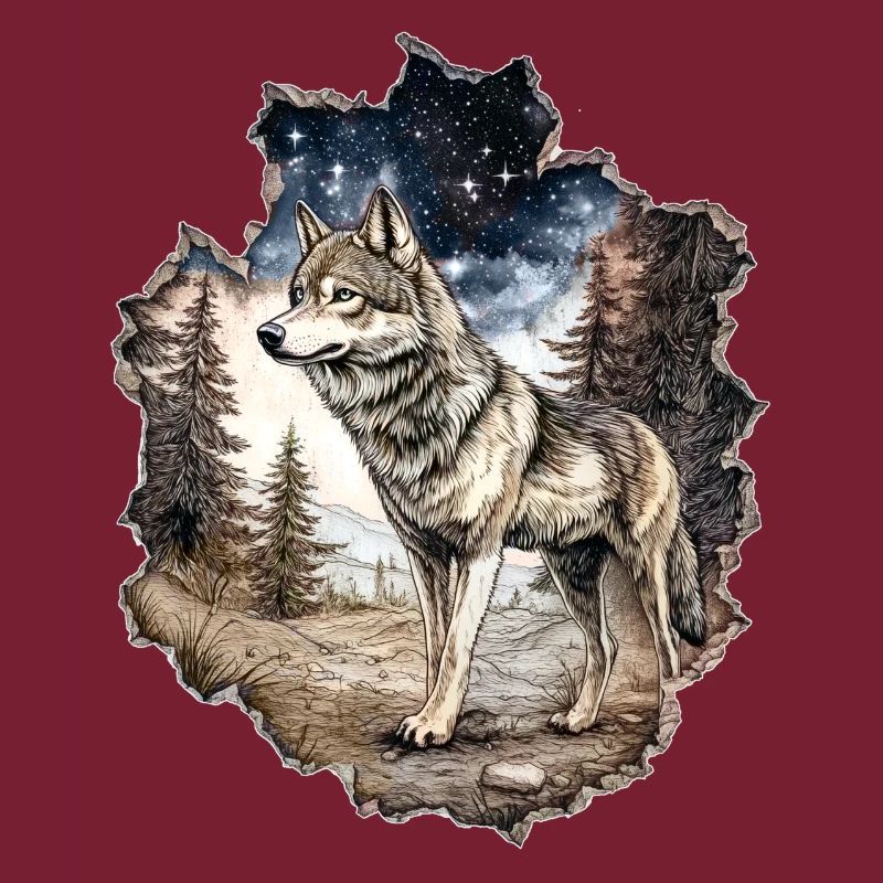 Wolf Starry Sky