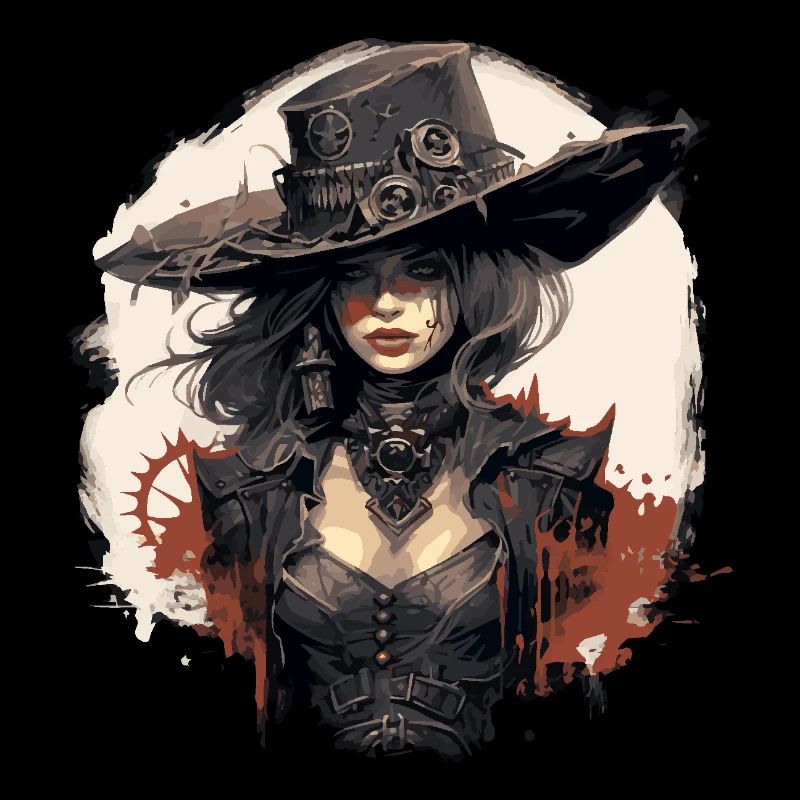 Emo Cowboy Steampunk Mädchen