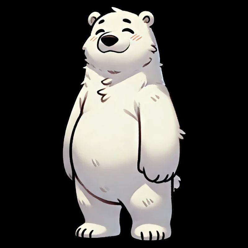 Cooler Eisbär Cartoon Lächeln Stolz Freude