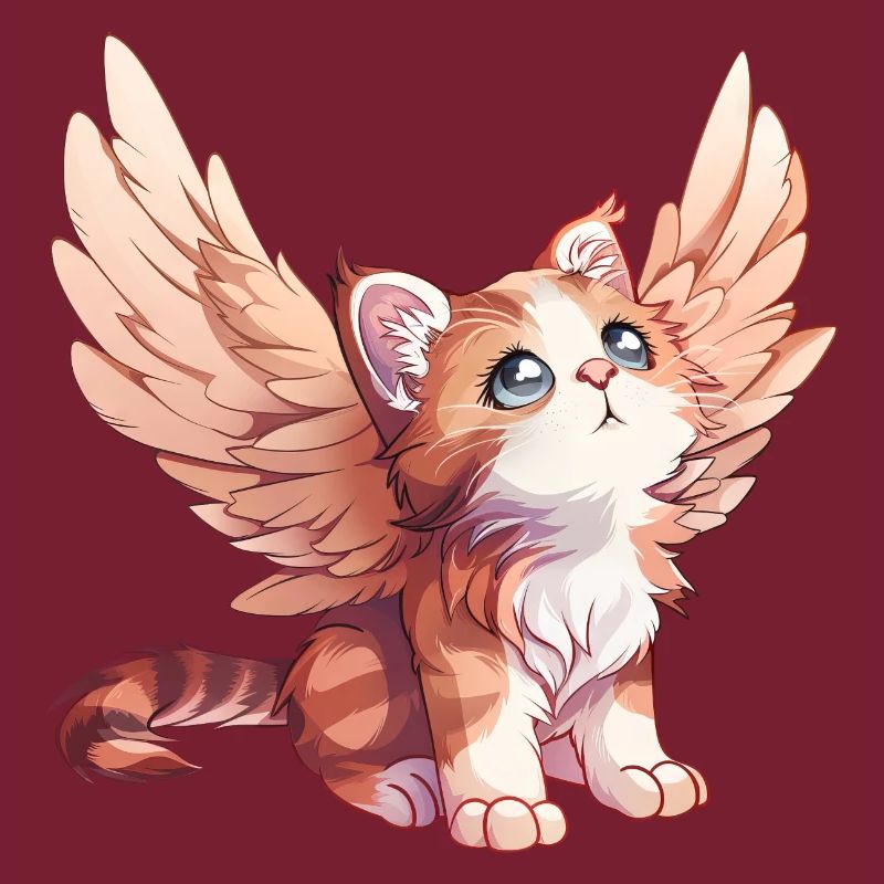 Cute Cat Angel Comic Design