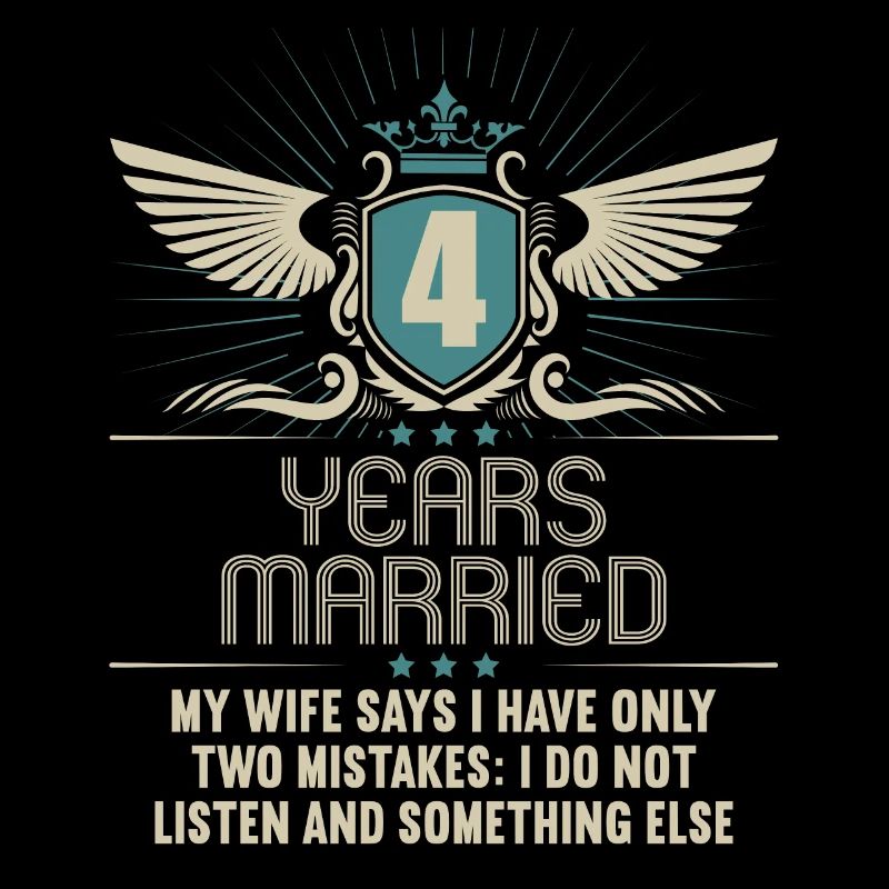 4 years married only 2 mistakes 4.Wedding anniversary