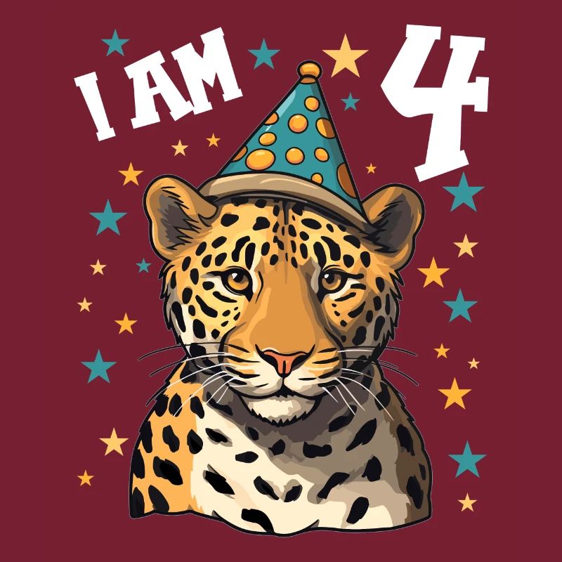 Ich bin 4 Jahre alt Leoparde Leopard 4. Geburtstag
