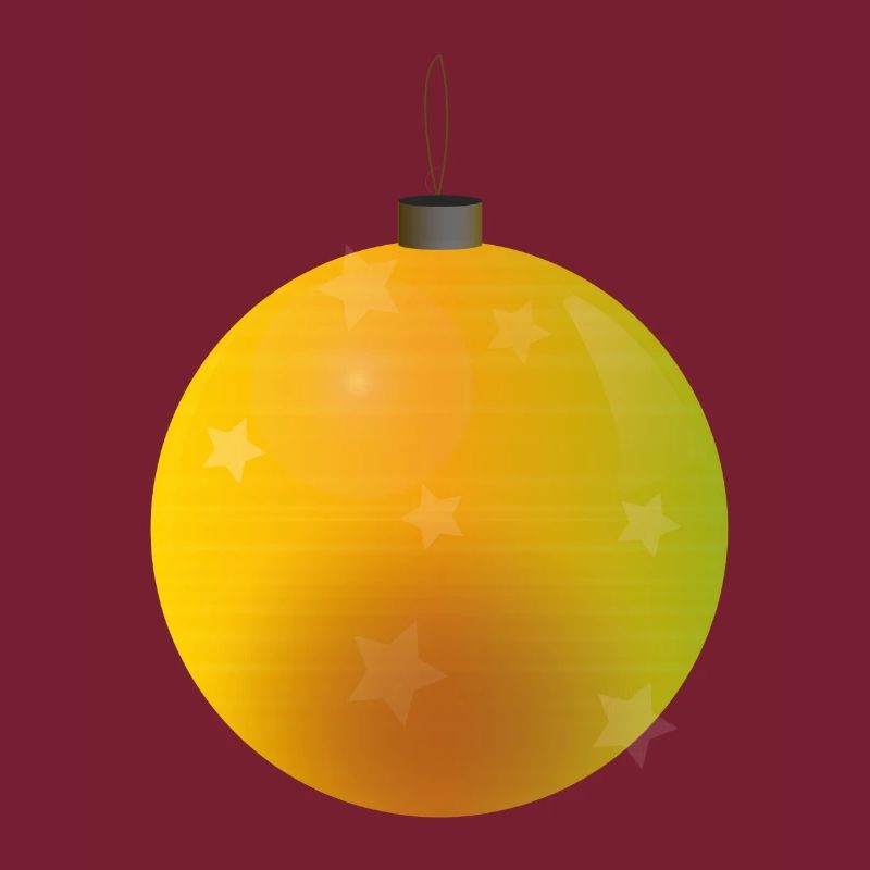gelbliche Weihnachtskugel mit Sternen