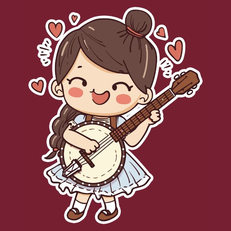 Banjo player comic style