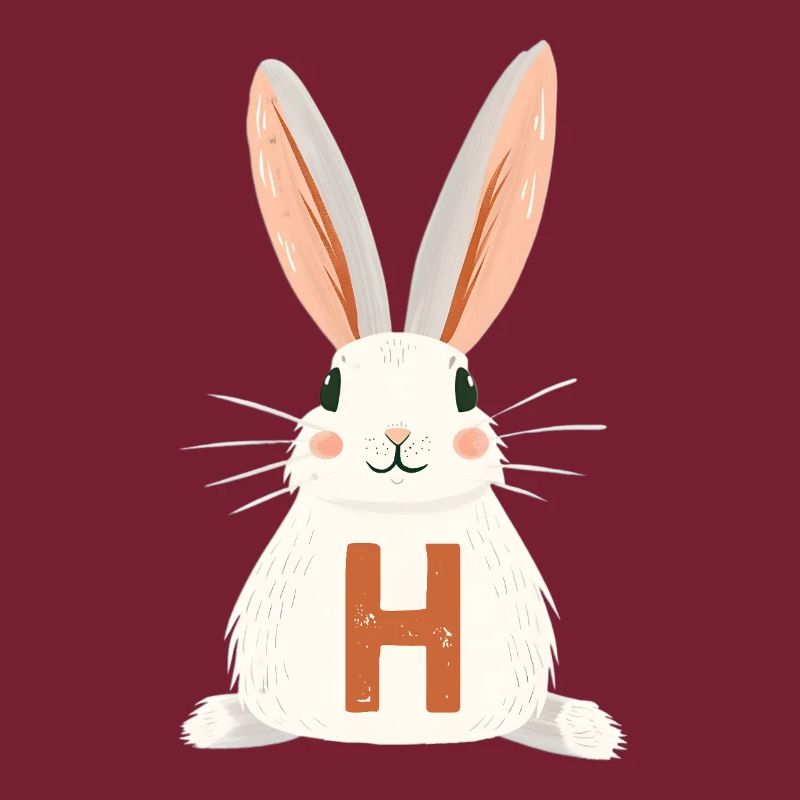 H Letter - Bunny - Customizable