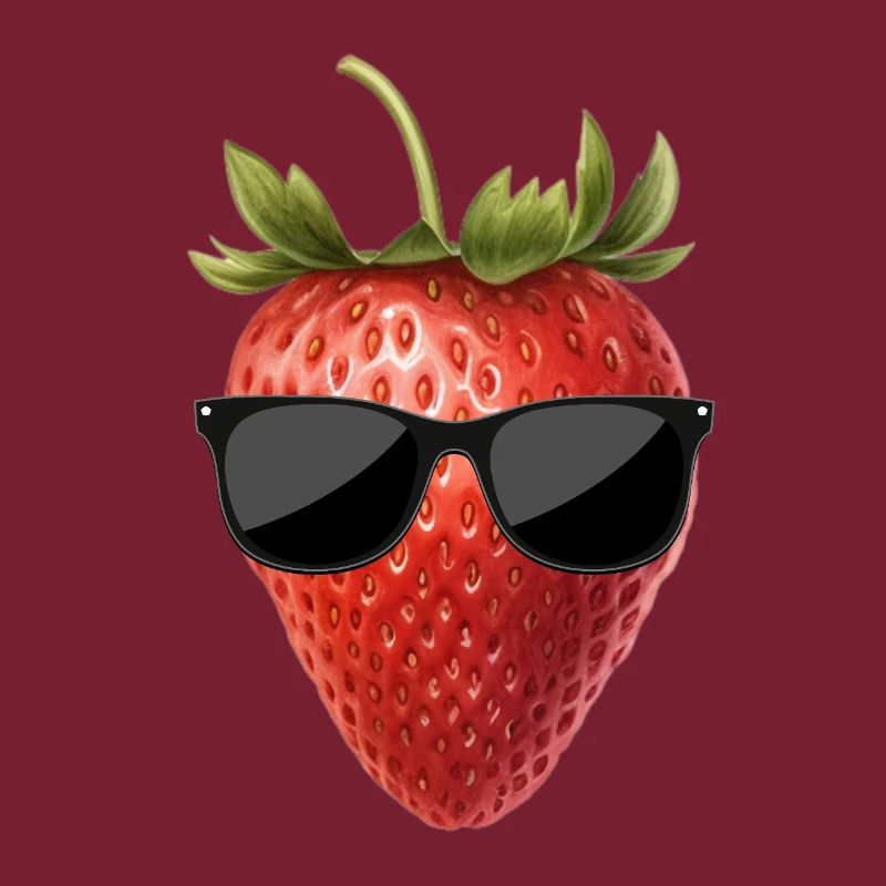 Fraise avec lunettes de soleil