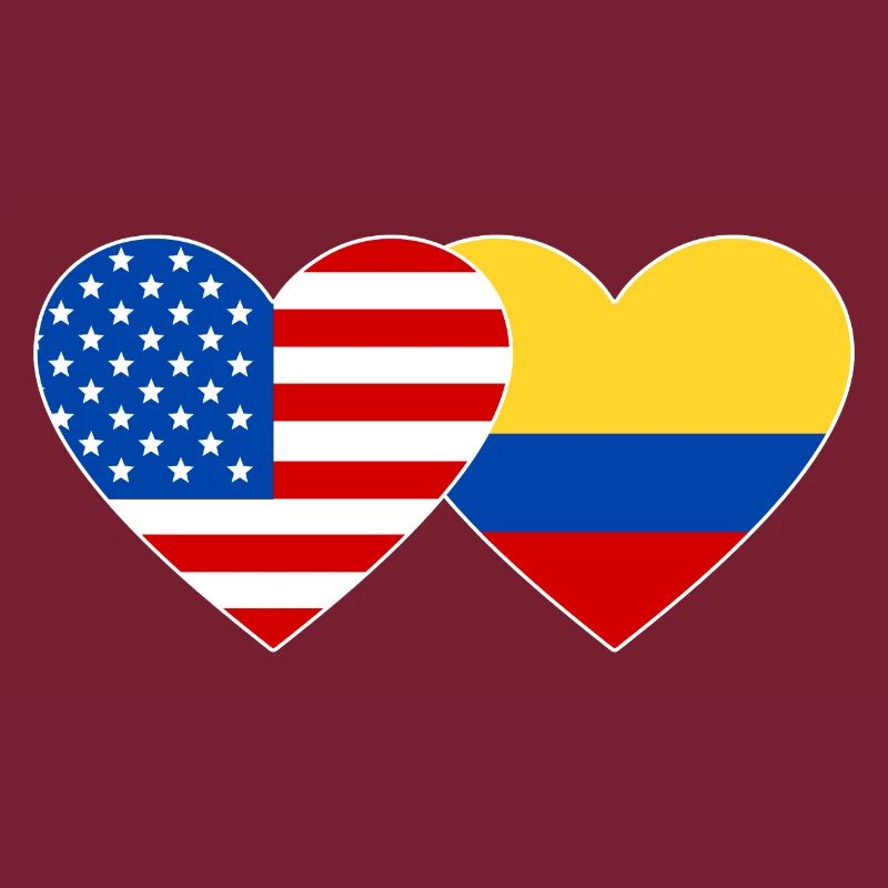 États-Unis Colombie drapeau coeur