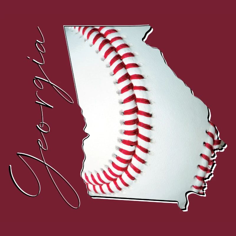 Georgia (USA) | echter Baseball | Landkarte Script