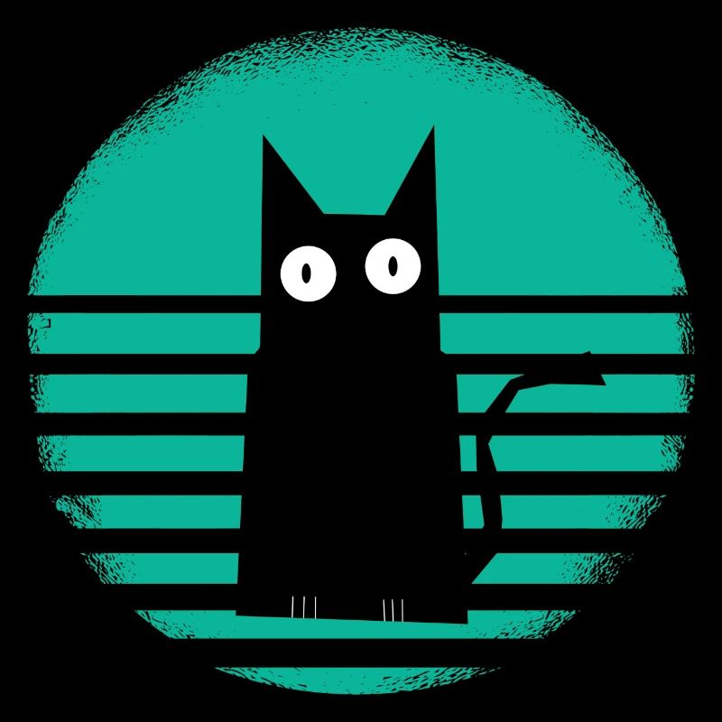 Schwarze Katze Sunset Mint