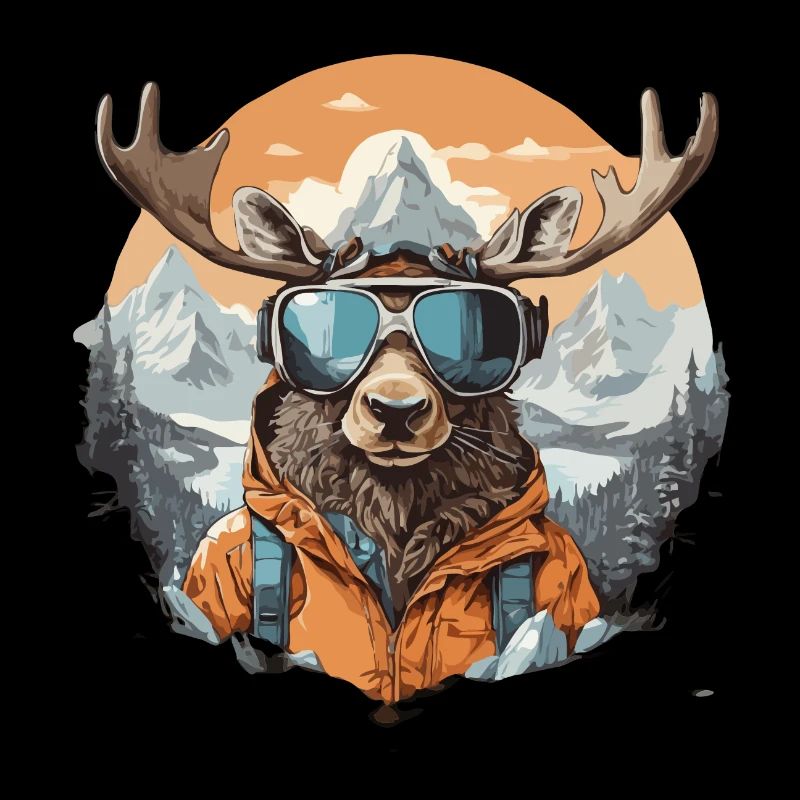 Elch Cool In Den Bergen Mit Sonnenbrille