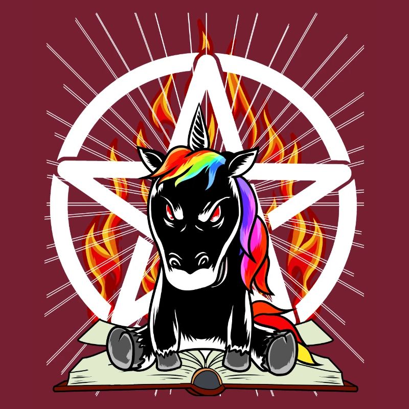 Satan Unicorn Pentagram Devilish Mythical Creature Evil