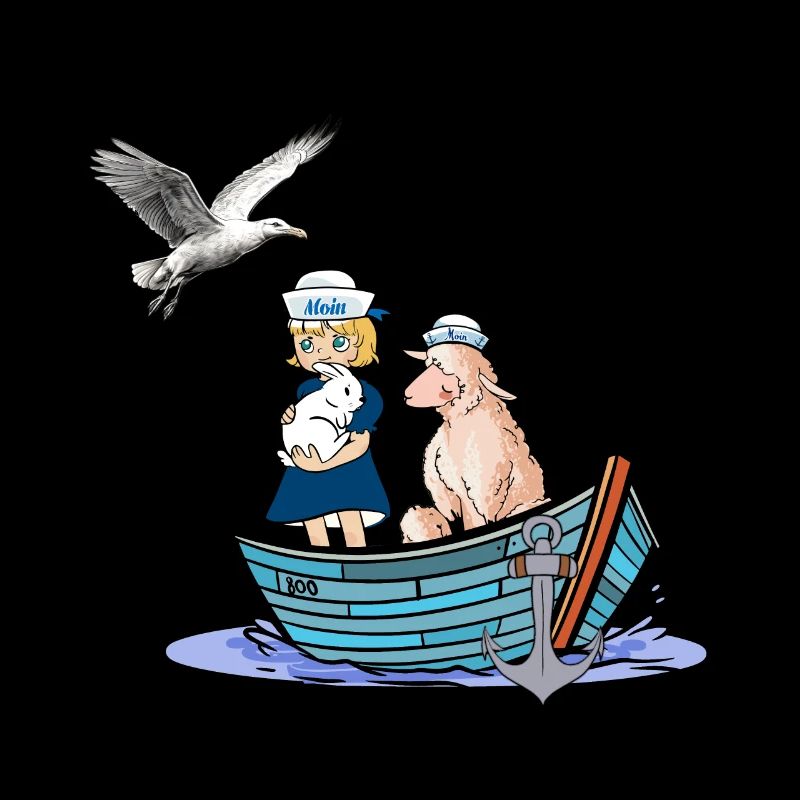 maritim Mädchen Schaf Nordsee Ostsee Reise Boot