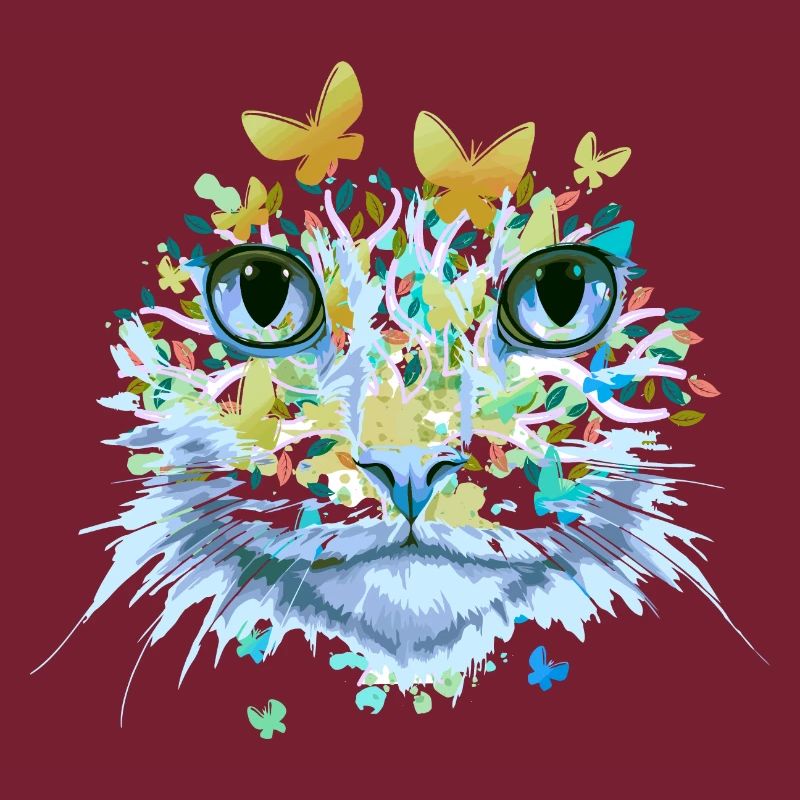 Chat Chat Visage Chats Chaton Fleurs Insecte