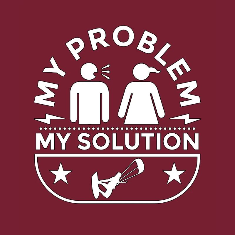Kiteboarder My Problem My Solution Pictogram Mom