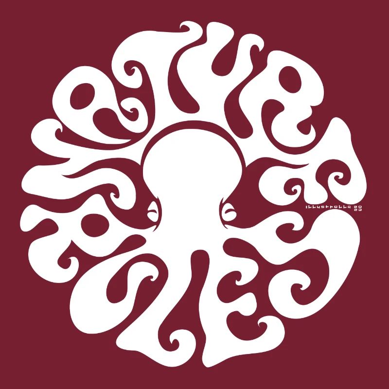 NATURE RULES! Psychedelic Octopus Sixties White