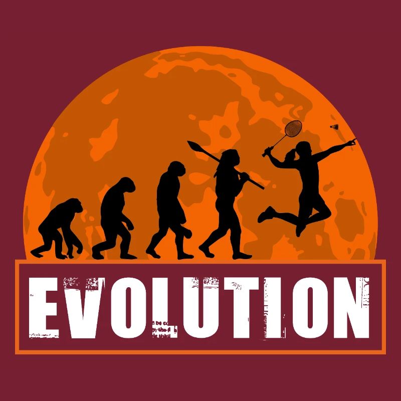 Badminton Evolution Player Retro Moon Sport